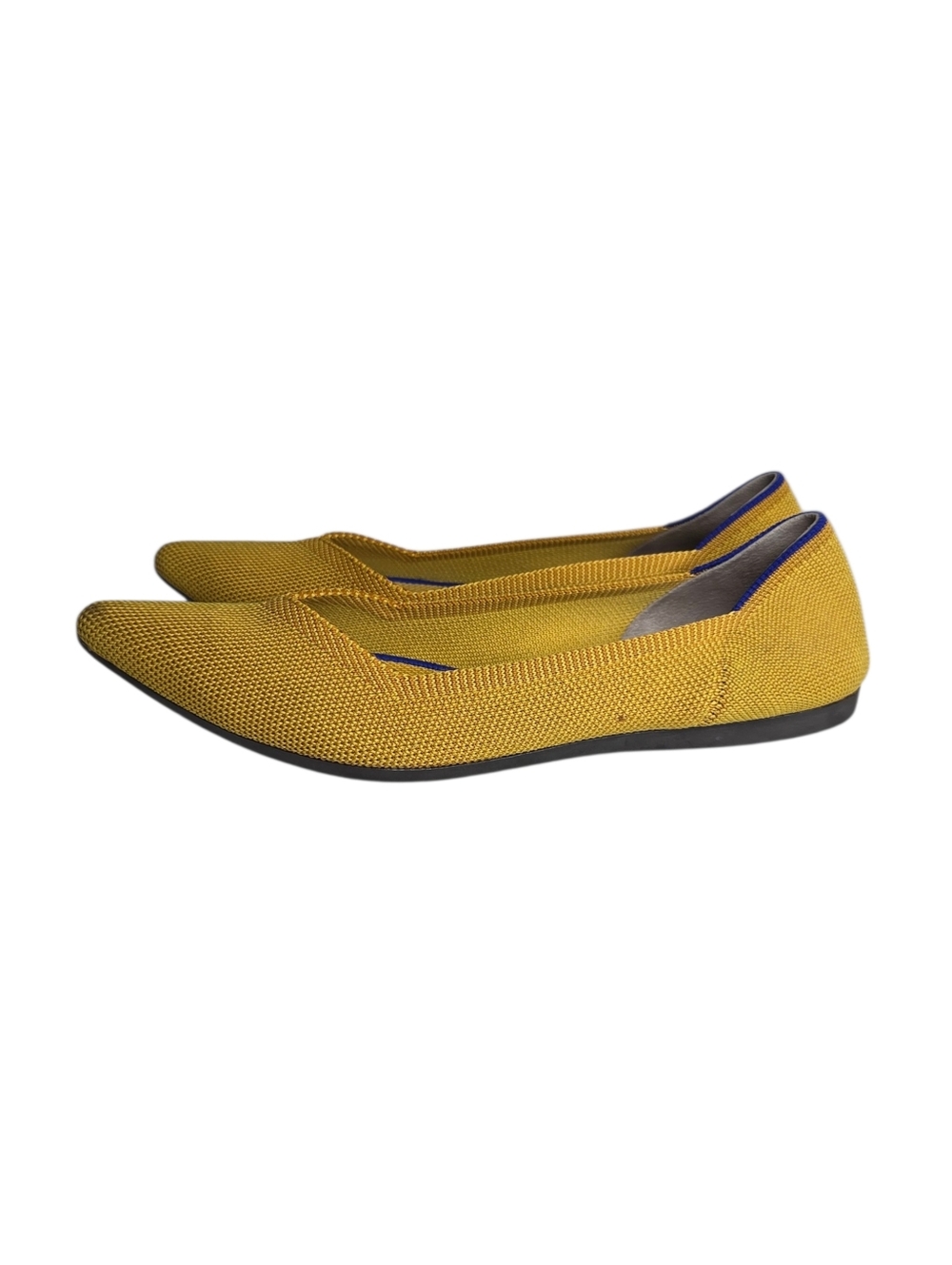 Rothy’s The Pointed Toe Flats Yellow W Size 7.5 Knit Slip-on Flexible